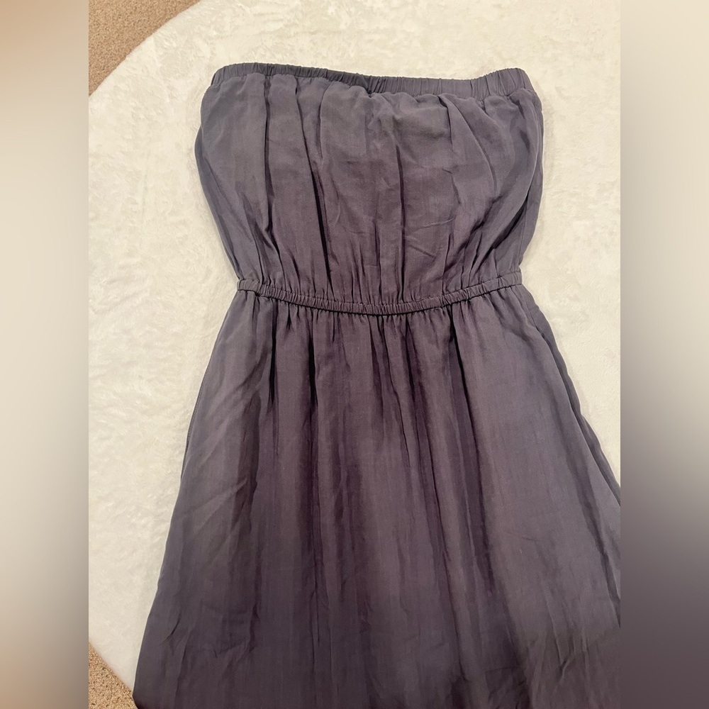 Splendid Charcoal Grey Strapless Maxi Dress Small - Made in USA - Picture 2 of 6